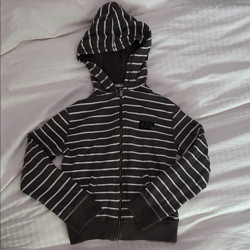Epic Threads Grey Striped Kids Hoodie